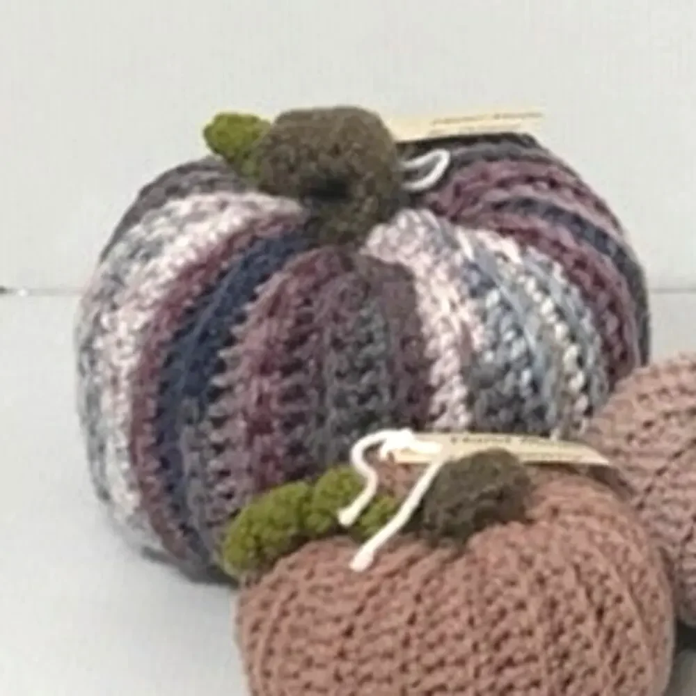 NWT Multicolor Handmade Crocheted Pumpkin Set of 3 by Dawny